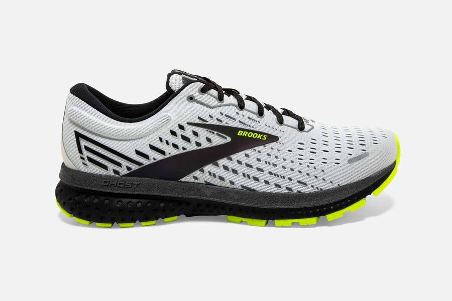 Brooks Ghost 13 Mens Australia - Road Running Shoes - White/Black (129-NJOSV)